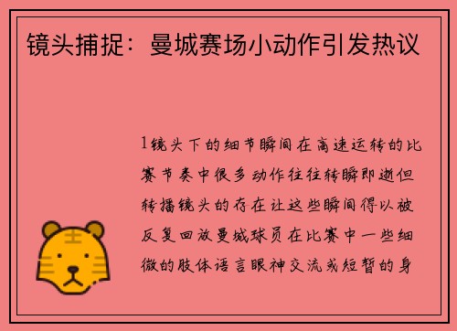 镜头捕捉：曼城赛场小动作引发热议